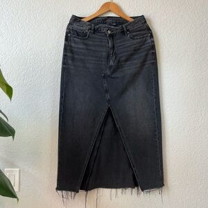 American Eagle Outfitters Black Washed Denim Maxi Skirt